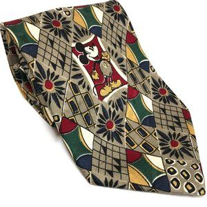 Disney Mickey Mouse & Company Silk Tie NWT Atlas Design Italy